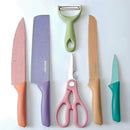 Conjunto de Facas 6 Peças Inox Colorido – Corte Preciso com Estilo e Durabilidade