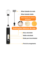 Mini Mixer Elétrico Portátil Recarregável – Espuma Perfeita em Segundos