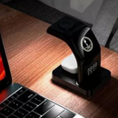 Base Carregador Sem Fio 5 em 1 com Relógio – Tecnologia, Estilo e Praticidade