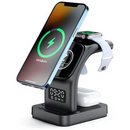 Base Carregador Sem Fio 5 em 1 com Relógio – Tecnologia, Estilo e Praticidade